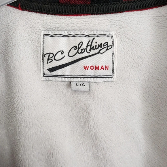 BC Clothing Buffalo Plaid Button Snap Collared Women's Shirt Size L - Picture 4 of 6